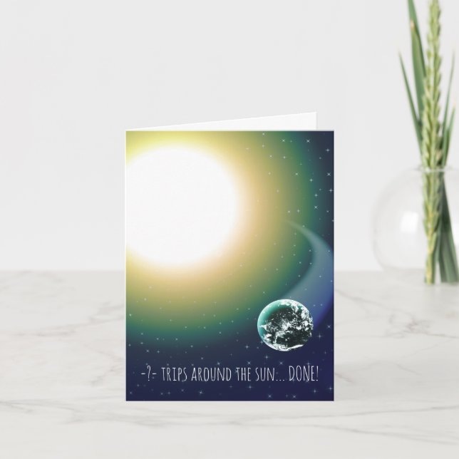 Cartão Custom Bday Trips Around the Sun (Frente)