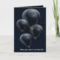 Custom Birthday Black Balloons Greeting