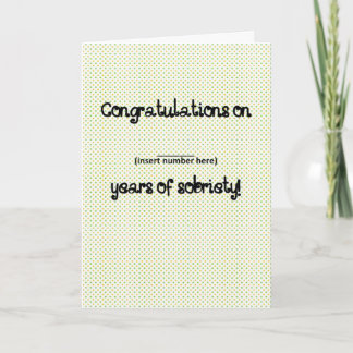 Cartão 'Custom Congratulations' Funny Sobriety Card