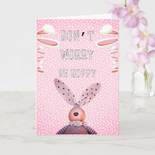 Cartão Custom DON'T WORRY BE HOPPY Rustic Bunny Aesthetic