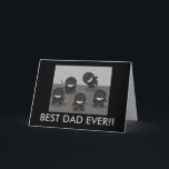 Cartão Custom Father's Day Ninja Greeting Card<br><div class="desc">Customize as you wish for Dad's birthday,  Father's Day,  any day!  Front: "Best Dad Ever!!"  Inside: "Sending you Father's Day wishes and love all year long."  Back flap: "Made especially for (name) by (name)."</div>