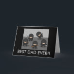 Cartão Custom Father's Day Ninja Greeting Card<br><div class="desc">Customize as you wish for Dad's birthday,  Father's Day,  any day!  Front: "Best Dad Ever!!"  Inside: "Sending you Father's Day wishes and love all year long."  Back flap: "Made especially for (name) by (name)."</div>