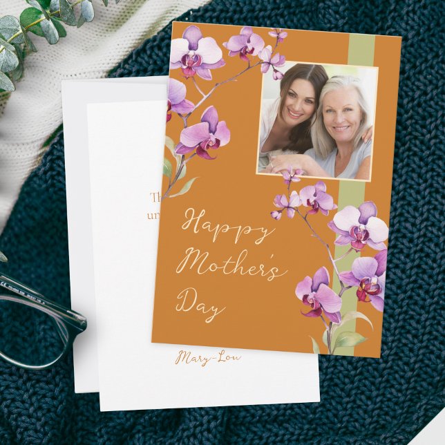Cartão Custom Floral Mother's Day Photo card (Criador carregado)