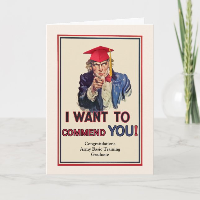 Cartão Custom Front, Congrats on Army Basic Training (Frente)