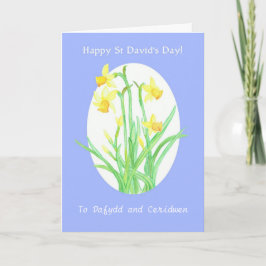 Cartão Custom Front St David's Day Daffodils Card