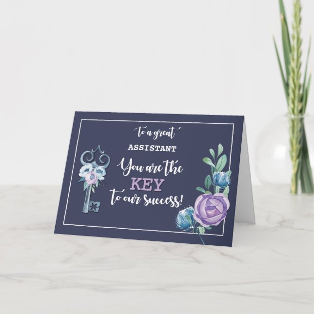 Cartão Custom Job Title Admin Pro Day Key to Success (Frente)