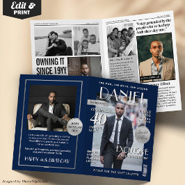 Cartão Custom Magazine Greeting Card, Fun Modern Birthday