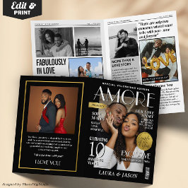 Cartão Custom Magazine Greeting Card, Modern Valentines