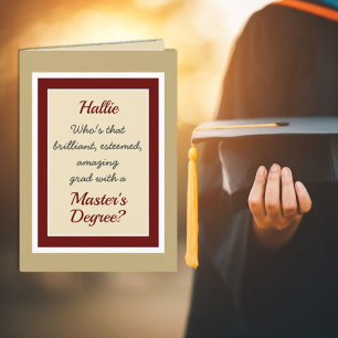 Cartão Custom Master's degree Congratulations card