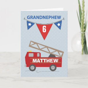 Cartão Custom Name and Age, 6th Birthday Grandnephew