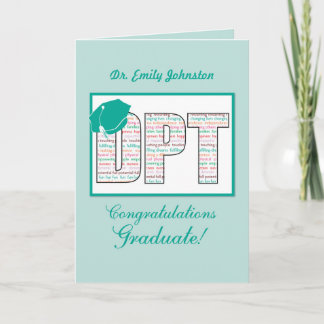 Cartão Custom Name Doctor Physical Therapy Graduation DPT