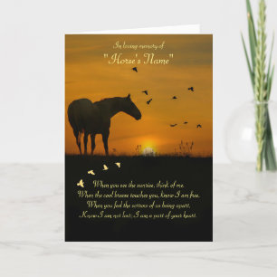 Cartão Custom Name Horse Sympathy