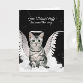 Cartão Custom Pet Sympathy Loss of a Cat Tabby Angel