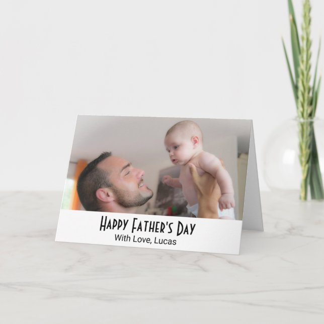 Cartão Custom Photo Personalized Father's Day Card (Frente)