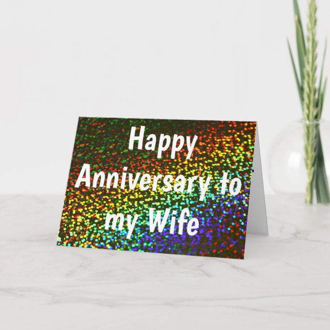 Cartão Custom Rainbow LGBT To My Wife Happy Anniversary (Frente)