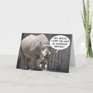 Cartão Custom Rhino Greeting Card