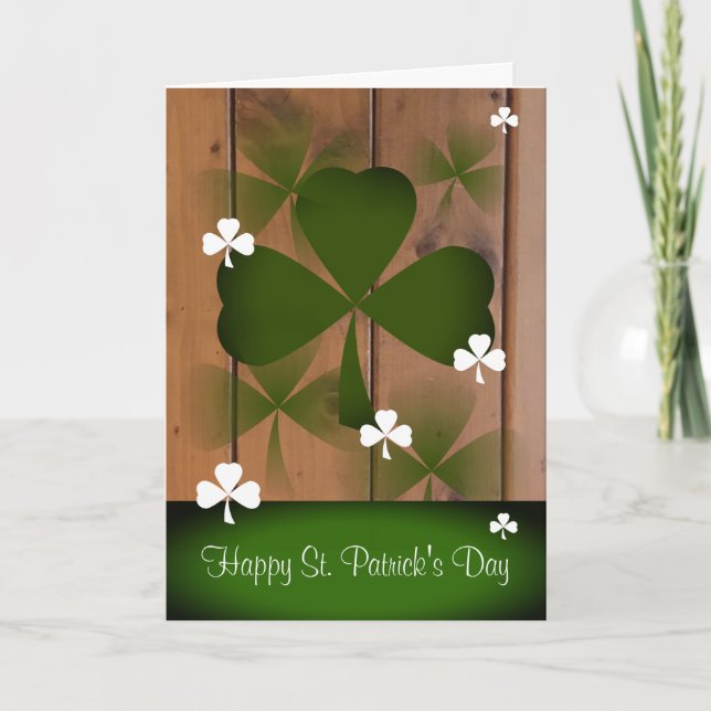 Cartão Custom Rustic St. Patrick's Day Greeting Card (Frente)