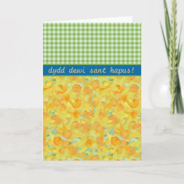 Cartão Custom St David's Day Card, Daffodils and Gingham