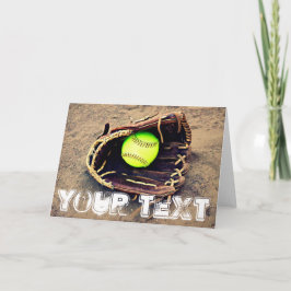 Cartão Custom Text Fastpitch Softball Greeting Card