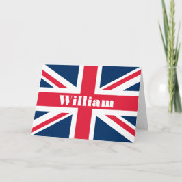 Cartão Custom Union Jack Name Greeting Card