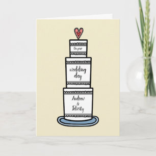 Cartão Custom Wedding Cake Illustration Wedding Card