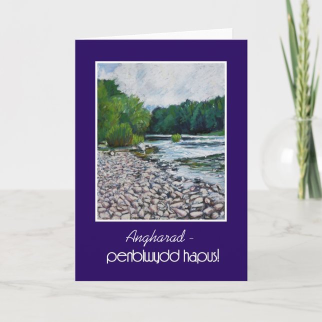 Cartão Custom Welsh Greeting Birthday Card: River Usk (Frente)