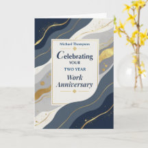 Custom Year Employee Work Anniversary Elegant Gold