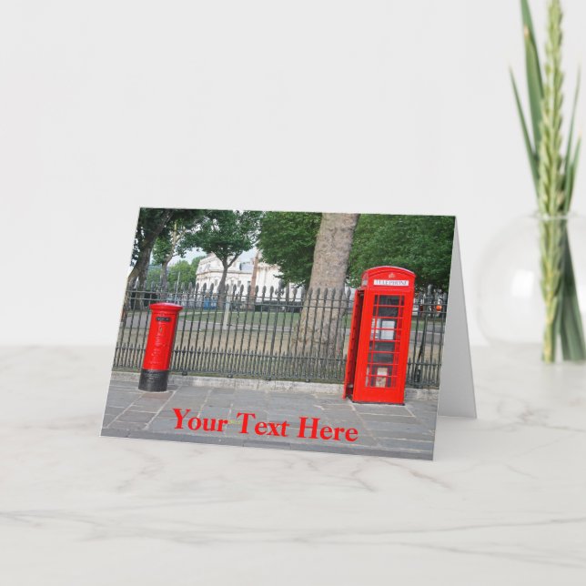 Cartão Customisable London phone booth & postbox (Frente)