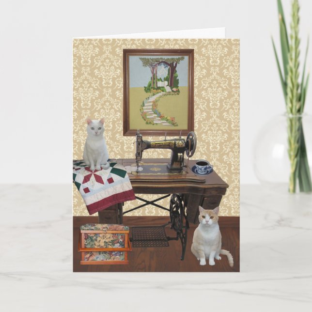 Cartão Customizable Card for Seamstresses & Quilters (Frente)