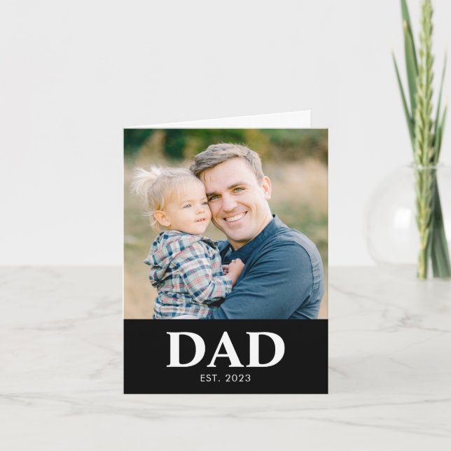 Cartão Customizable Dad Established Photo Fathers Day (Frente)