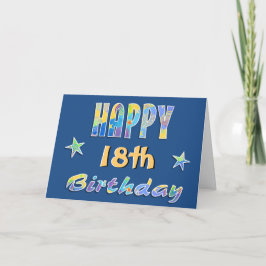 Cartão Customizable Fun Stars 18th Birthday Greeting Card
