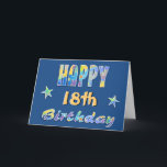 Cartão Customizable Fun Stars 18th Birthday Greeting Card<br><div class="desc">Change to ANY AGE. Fun stars and swirls birthday card for friends,  family,  co-workers. Sure to bring a smile! To see more customizable birthday cards,  just click on the Zigglets store link below.</div>