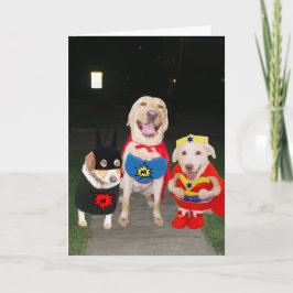 Cartão Customizable Funny Super Dogs/Lab Halloween Card