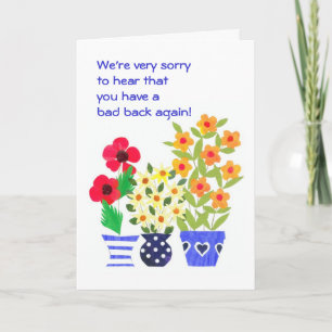 Cartão Customizable Get Well Card for a Back Patient