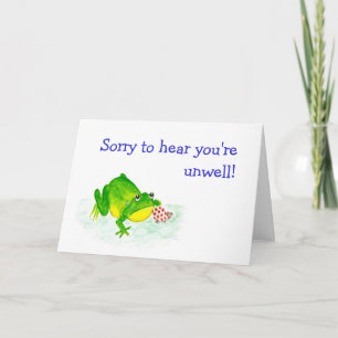 Cartão Customizable Get Well Card - Sad Green Frog