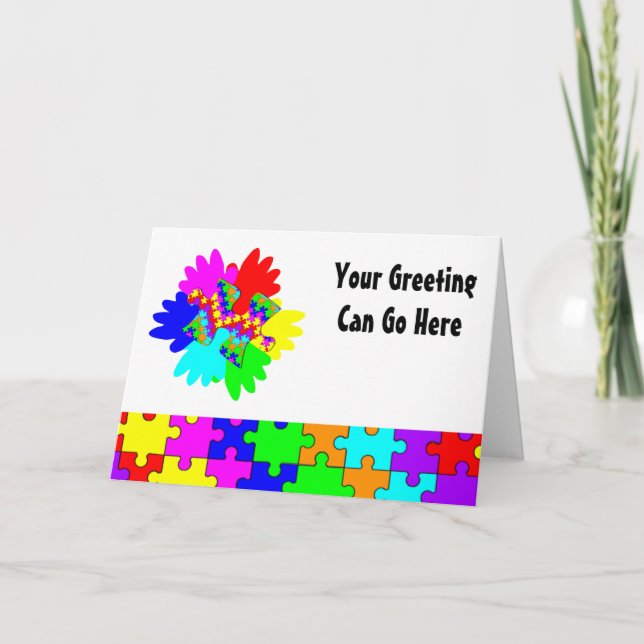 Cartão Customizable Hands And Puzzling Puzzle Piece (Frente)