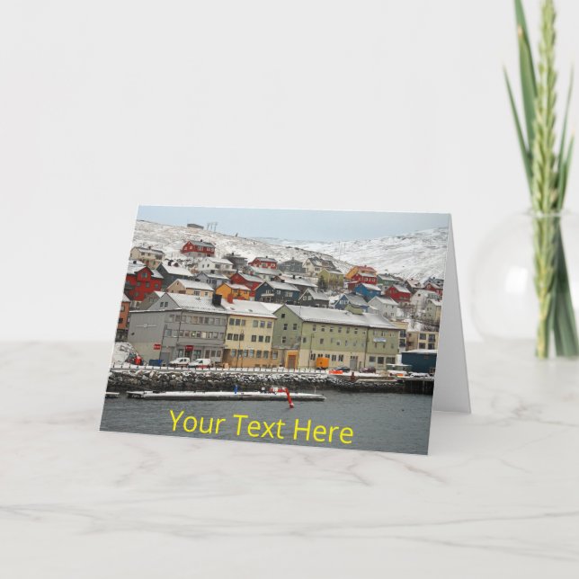 Cartão Customizable Honningsvåg, Noruega (Frente)
