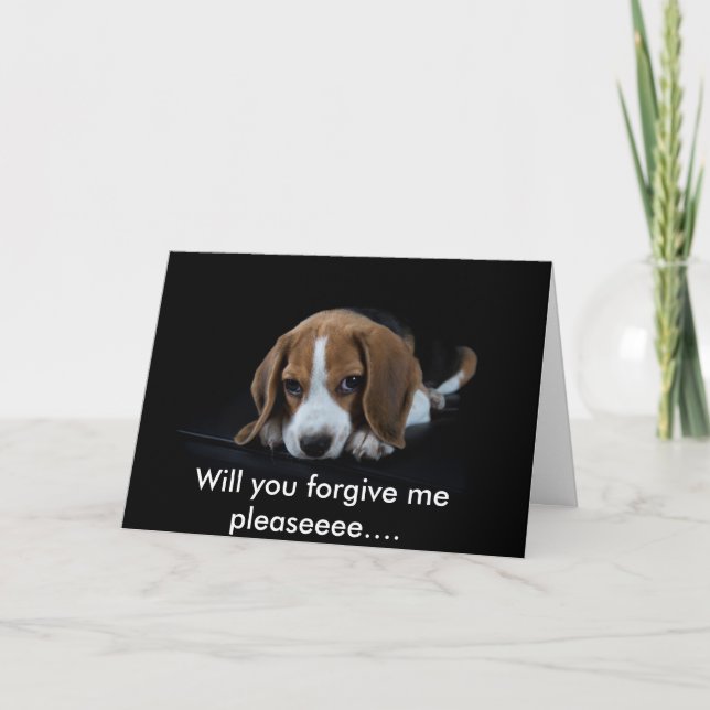 Cartão Customizable I'm Sorry Card Cute Beagle Puppy (Frente)