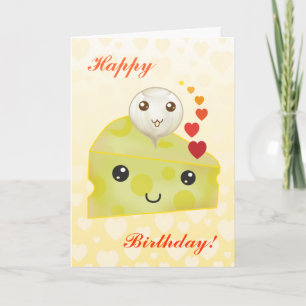Cartão Customizable: Kawaii cheese & pickle