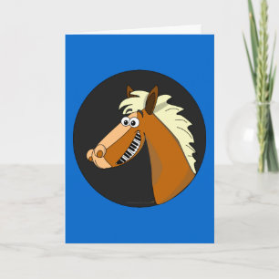 Cartão Customizable Piano Horse Greeting Card (blue)