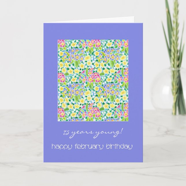Cartão Customizable Primroses February Birthday Card (Frente)