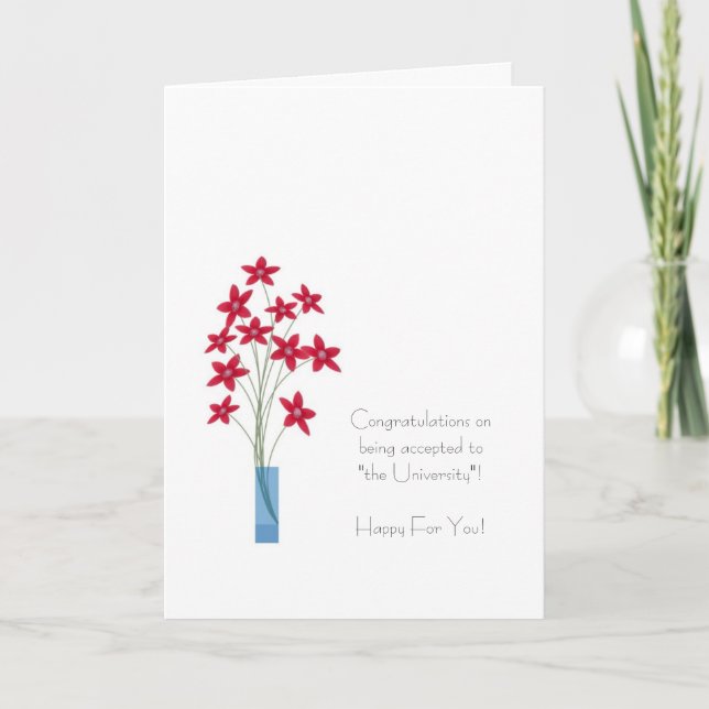 Cartão Customizable School Acceptance Congratulations (Frente)