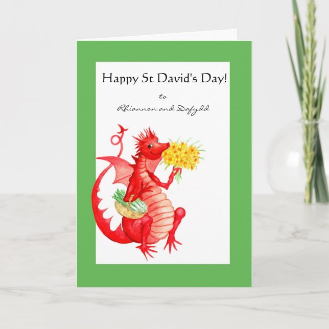 Cartão Customizable St David's Day Dragon Card (Frente)