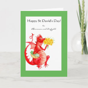 Cartão Customizable St David's Day Dragon Card