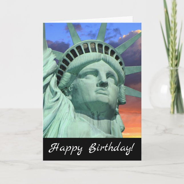 CARTÃO CUSTOMIZABLE STATUE OF LIBERTY BIRTHDAY (Frente)