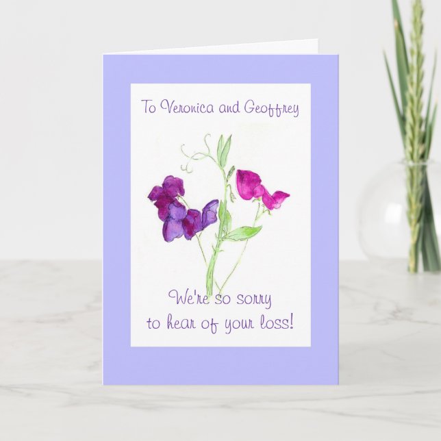 Cartão Customizable Sympathy Card - Sweet Peas (Frente)