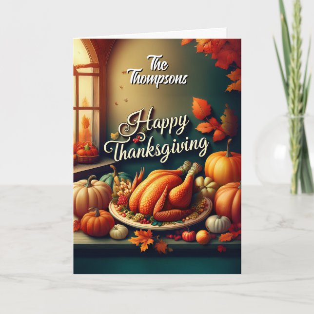 Cartão Customizable Thanksgiving  (Frente)