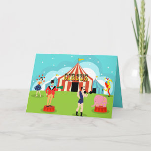 Cartão Customizable Vintage Circus Greeting Card