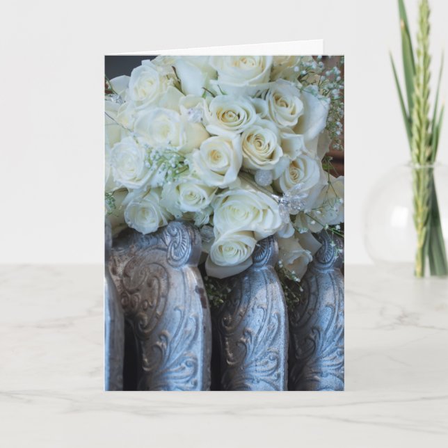 Cartão Customizable Vintage Yellow Rose Wedding Card (Frente)