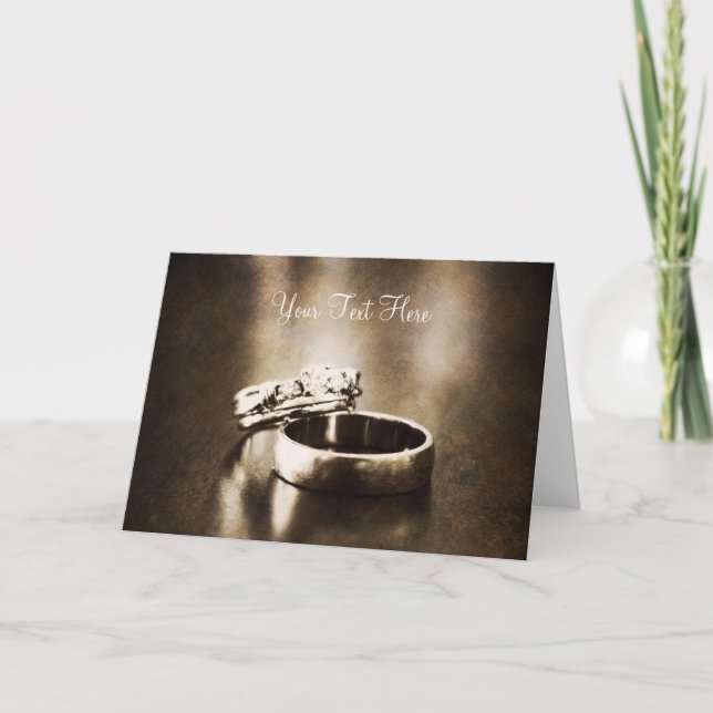Cartão Customizable Wedding Ring Card (Frente)